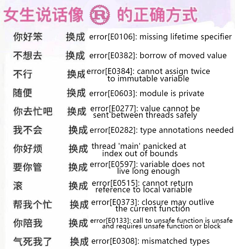 女生说话像 Rust 的正确方式